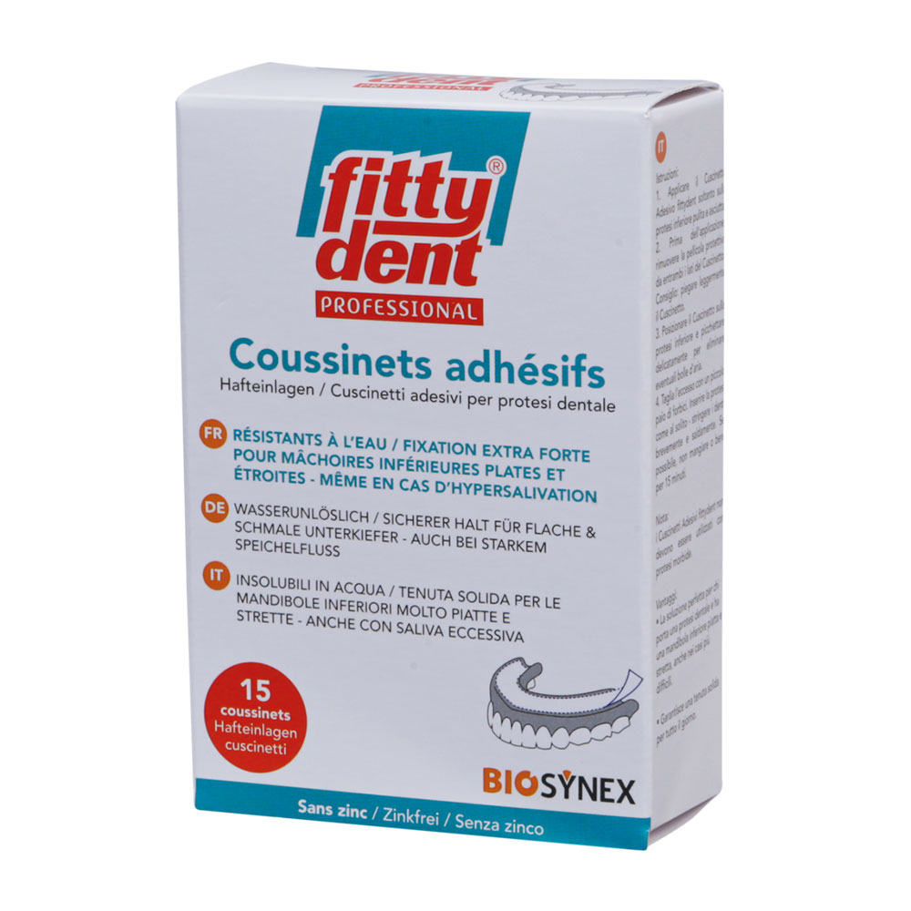 Fitty Dent Professionnal Coussinets Adhésifs Fixation Extra Forte x15