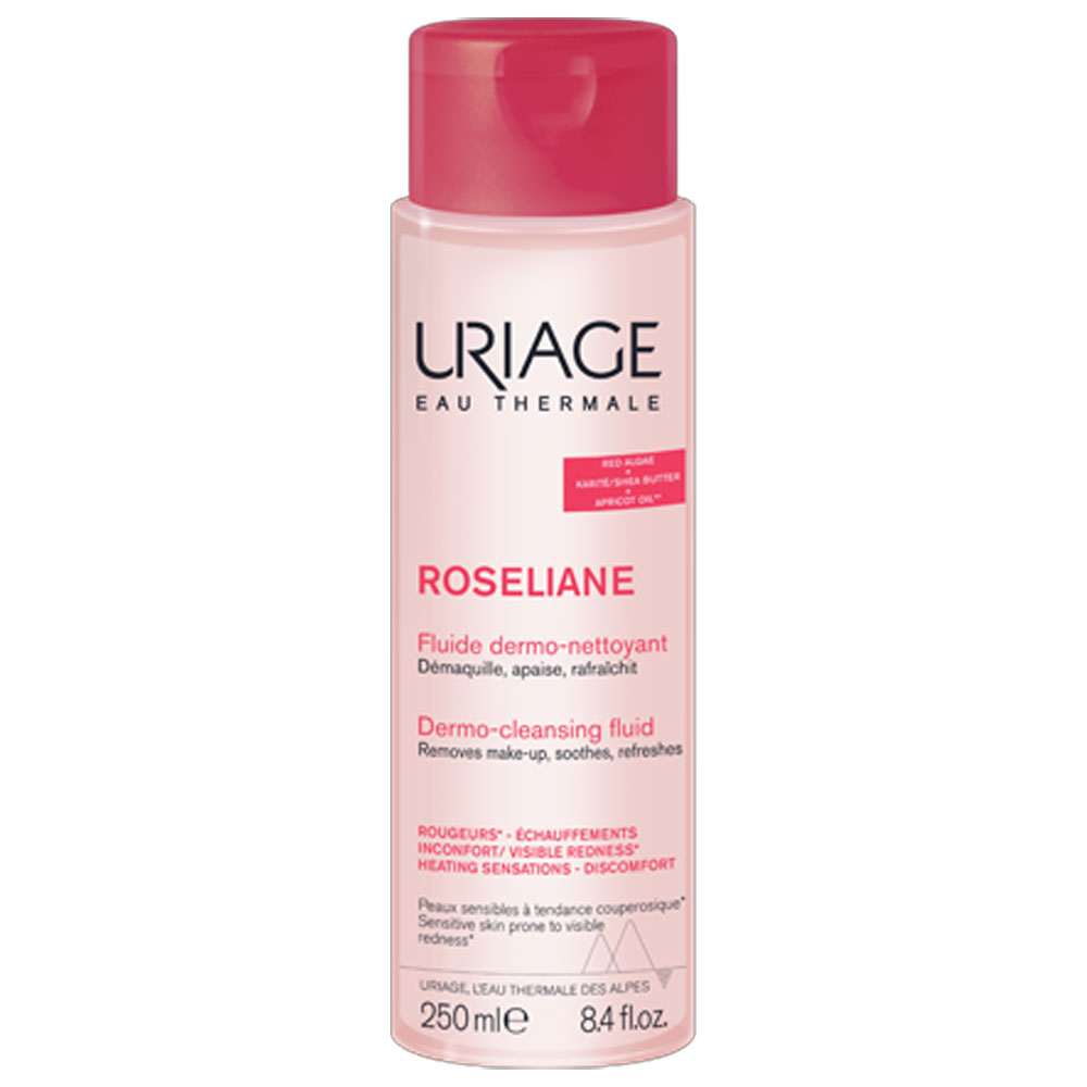 Fluide Dermo Nettoyant Peaux Sensibles A Rougeurs 250ml Roseliane Uriage