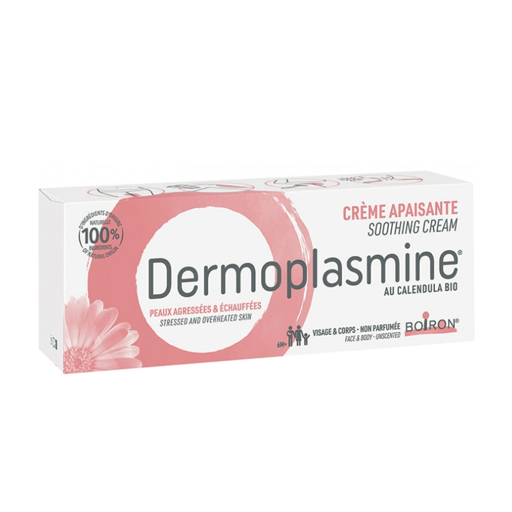 Boiron Dermoplasmine Crème apaisante au calendula bio Peaux agressées et irritées 70g
