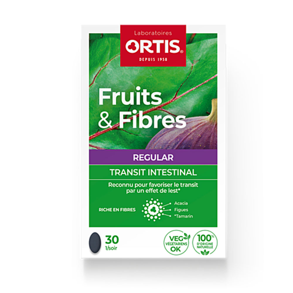 Ortis Fruits & Fibres Regular Transit Intestinal 30 Comprimés