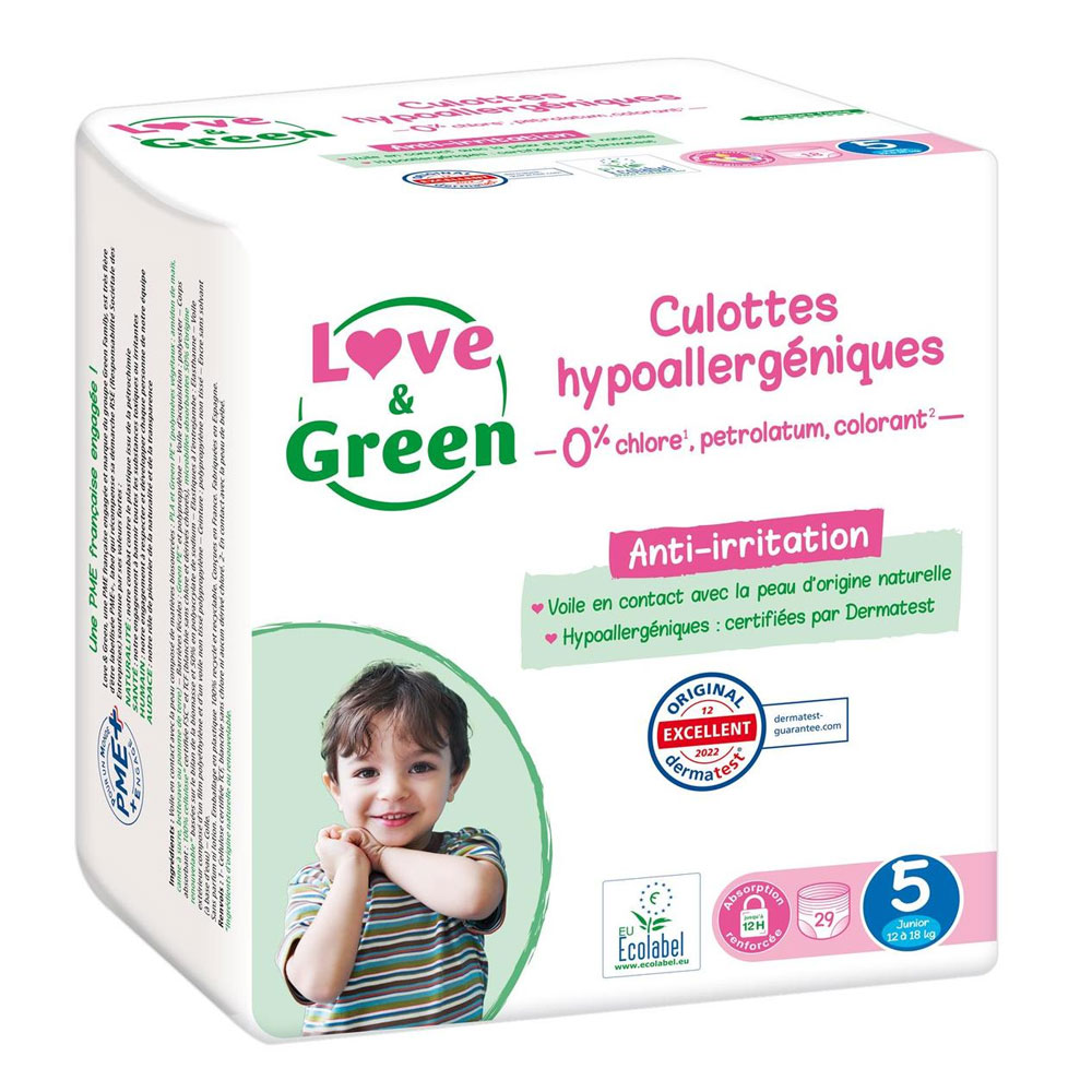Taille 5 Junior 18 culottes 12 à 18kg Love&Green