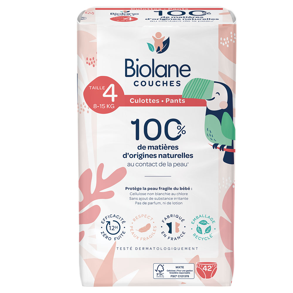 Biolane Culottes Naturelles Taille 4 (8-15 kg) Pas de fuite x42