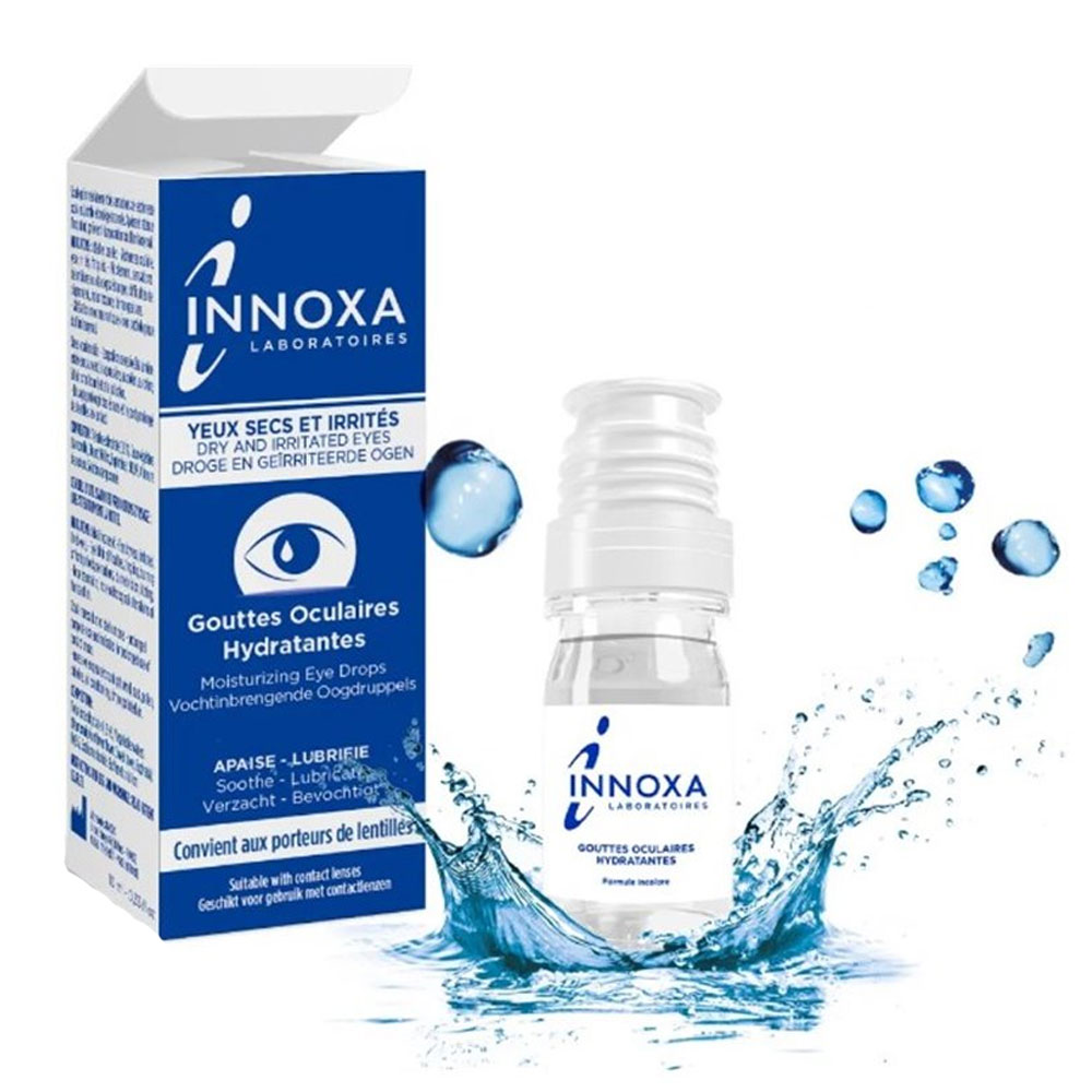 Innoxa Gouttes oculaires hydratantes yeux secs et irrités Formule incolore 10ml