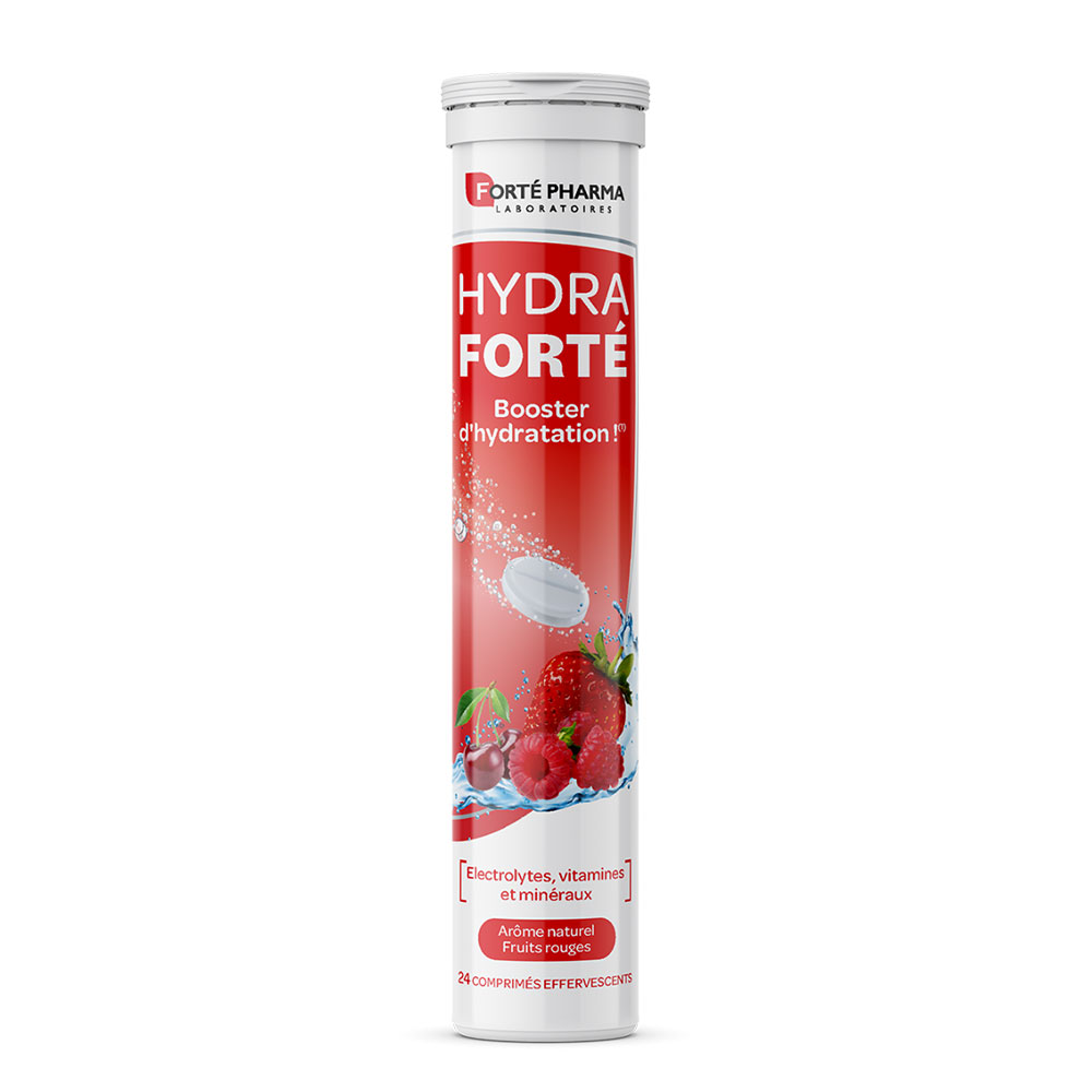Forté Pharma Hydra Forté Booster D'hydratation Arôme Naturel Fruits rouges 24 comprimés effervescents