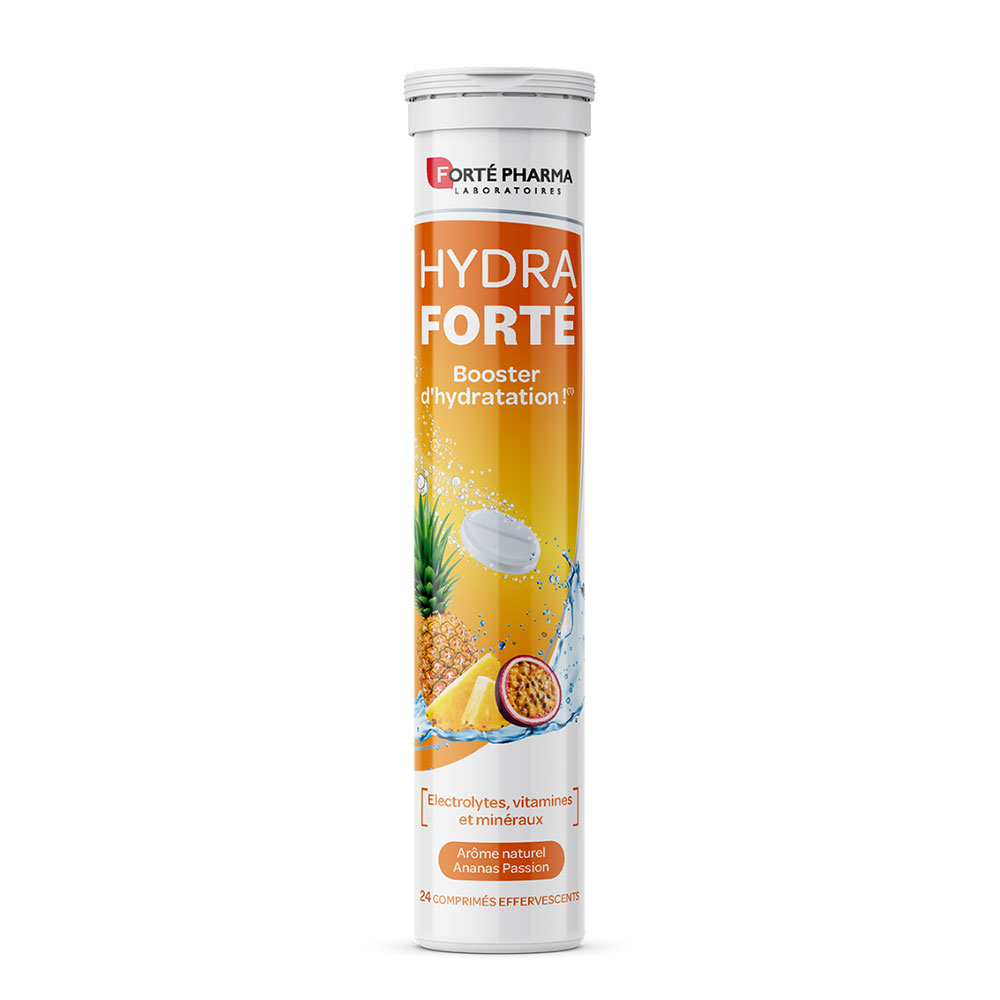 Forté Pharma Hydra Forté Booster D'hydratation Arôme Naturel Ananas Passion 24 comprimés effervescents