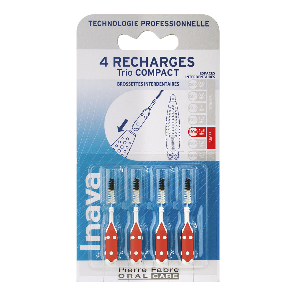Inava Recharges Brossettes Interdentaires 1.5mm Rouge x4