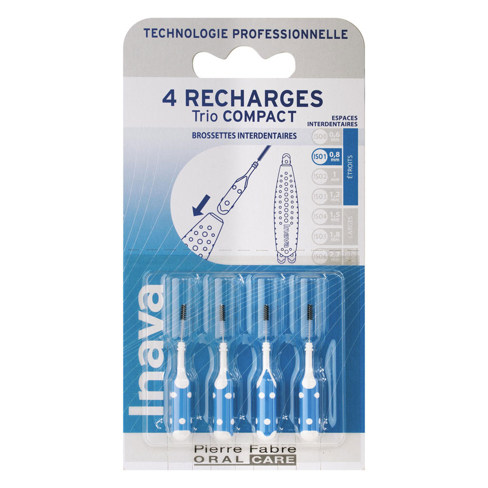 Inava Recharges Brossettes Interdentaires 0.8mm Bleu x4