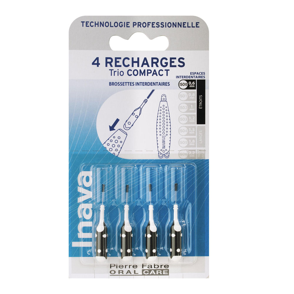 Inava Recharges Brossettes Interdentaires 0.6mm Noir x4