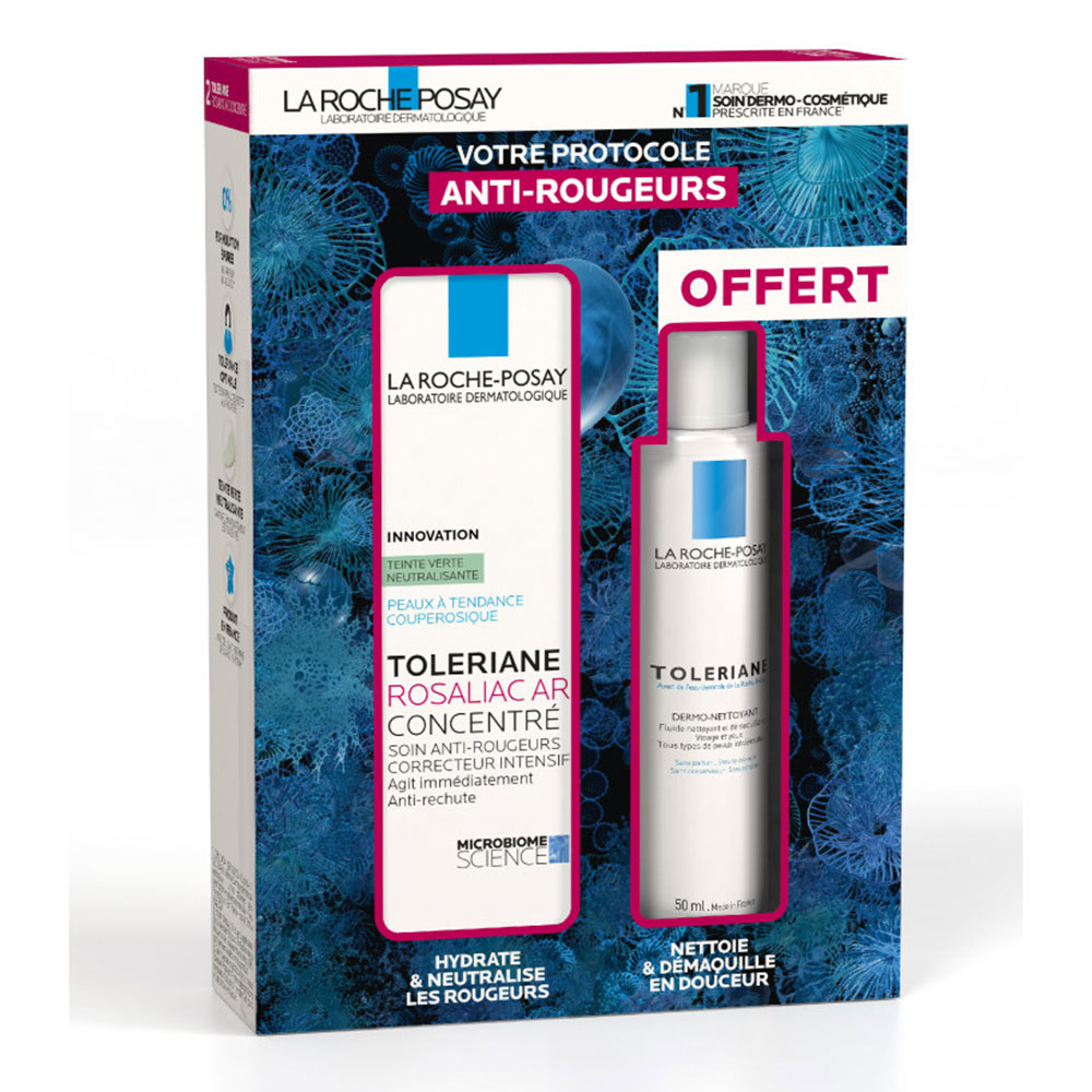 La Roche-Posay Toleriane Coffret Rosaliac AR Concentré + Toleriane Dermo-nettoyant Offert