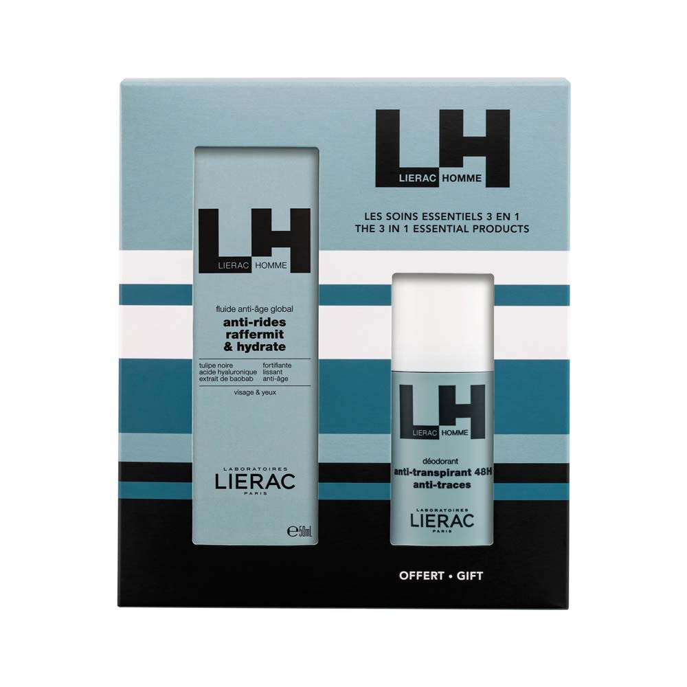 Lierac Homme Coffret Fête des Pères Fluide Anti-Age + Déodorant Offert 100ml