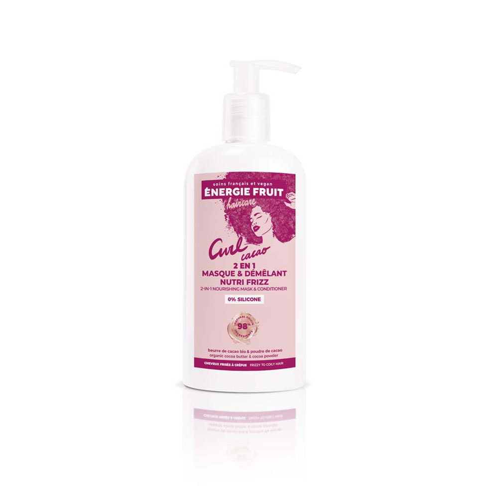 Energie Fruit Masque 2en1 Nutri Frizz Poudre et Beurre de Cacao Bio Cheveux Frisés À Crépus 300ml