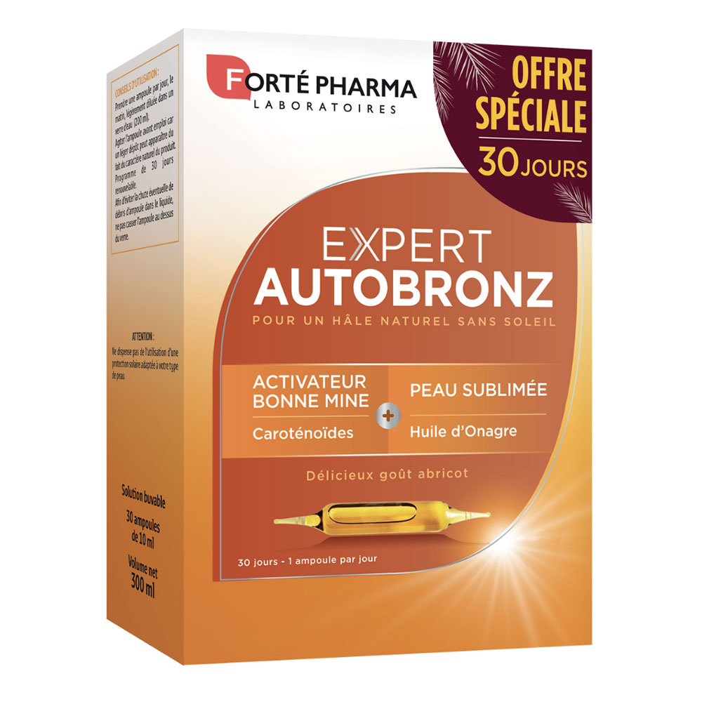 Forté Pharma Expert AutoBronz Autobronzant Effet bonne mine 30 ampoules