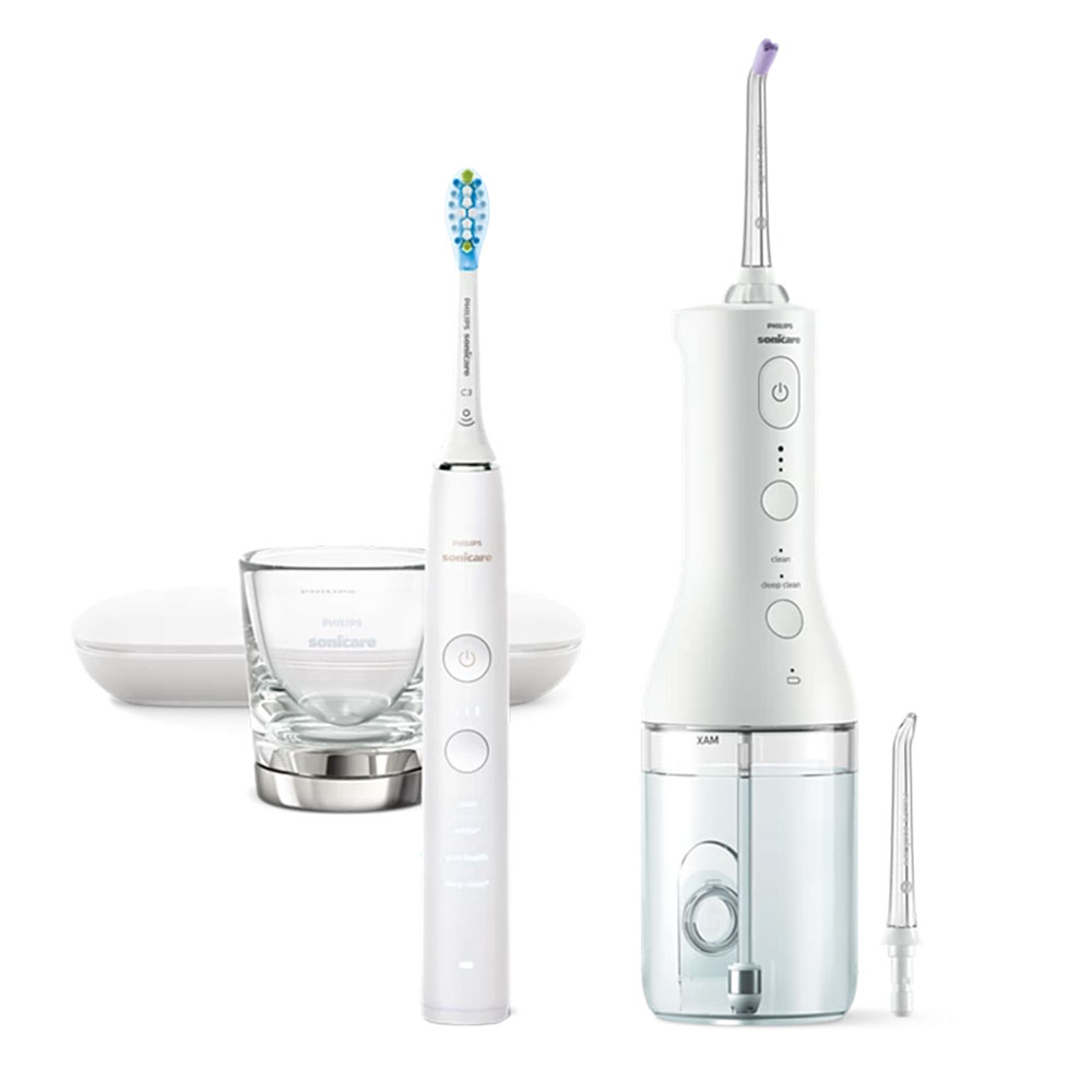 Philips Sonicare Coffret Power Flosser 3000+ Diamond Clean 9000