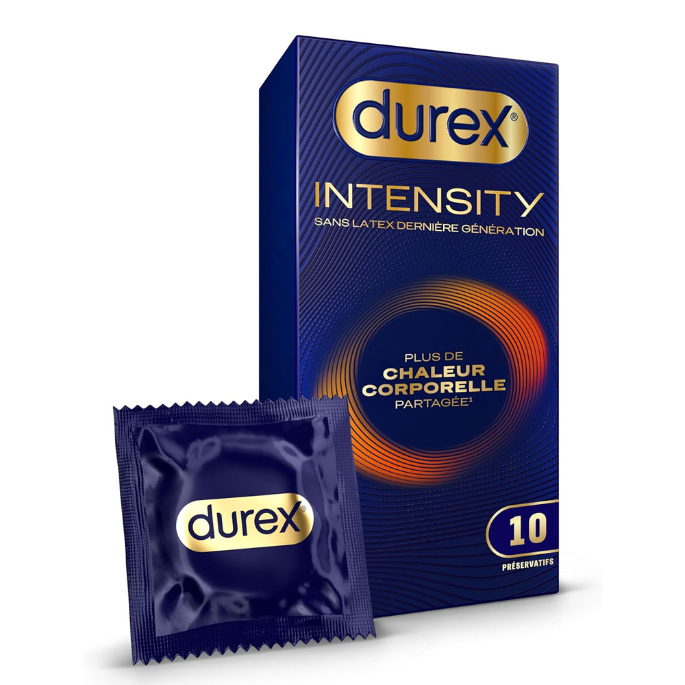Durex Intensity Préservatifs Sans latex Chaleur corporelle partagée x10
