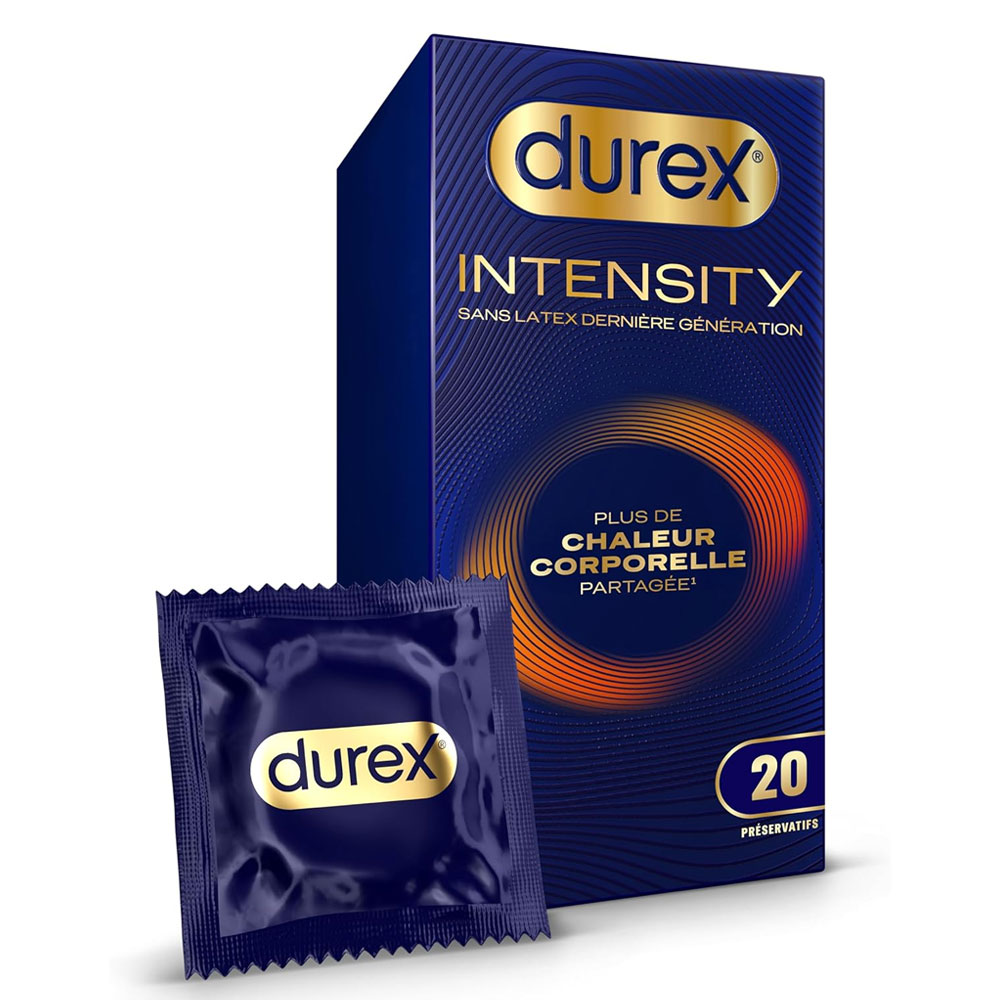 Durex Intensity Préservatifs Sans latex Chaleur corporelle partagée x20