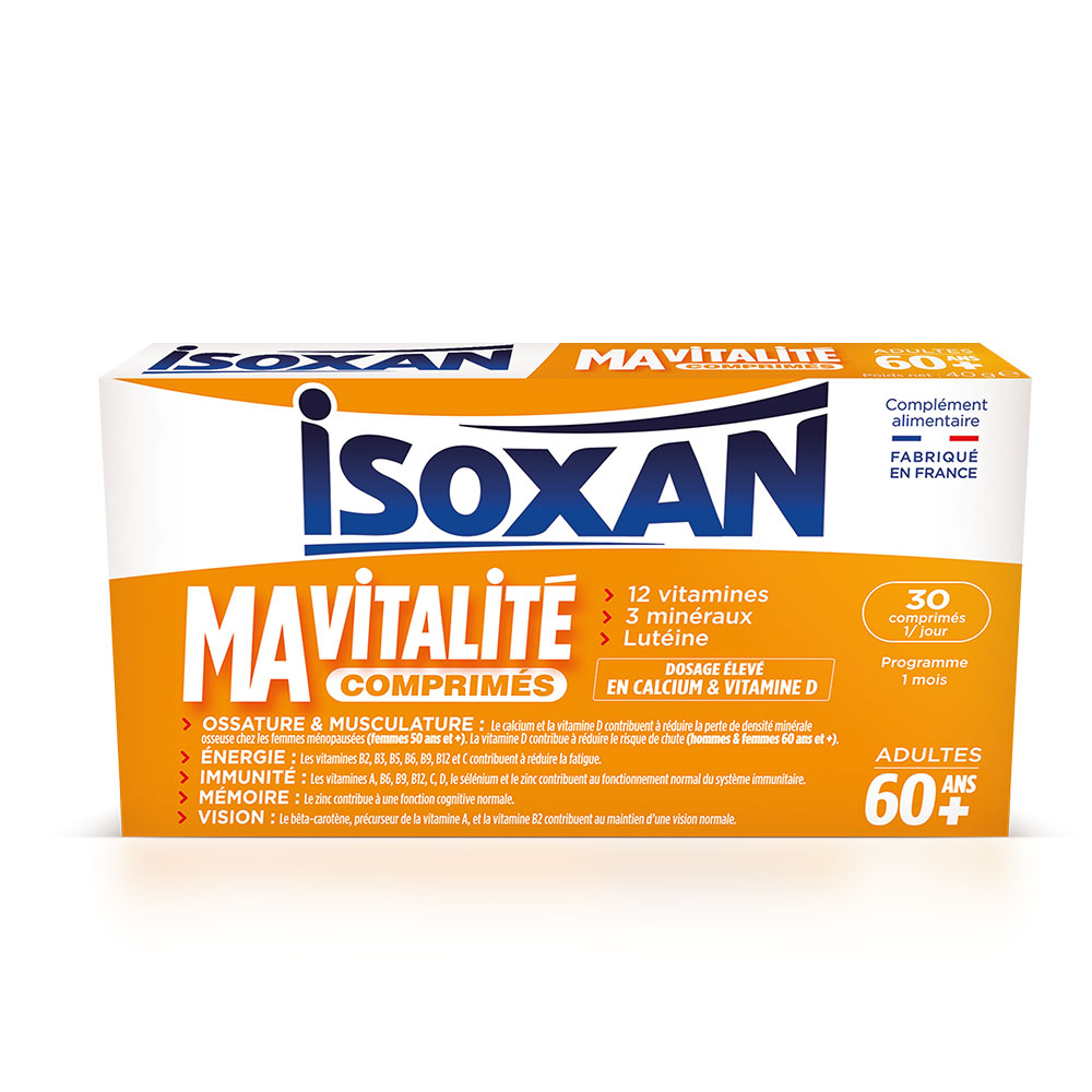 Isoxan Ma vitalité 60 ans et plus Energie, mémoire et immunité 30 comprimés