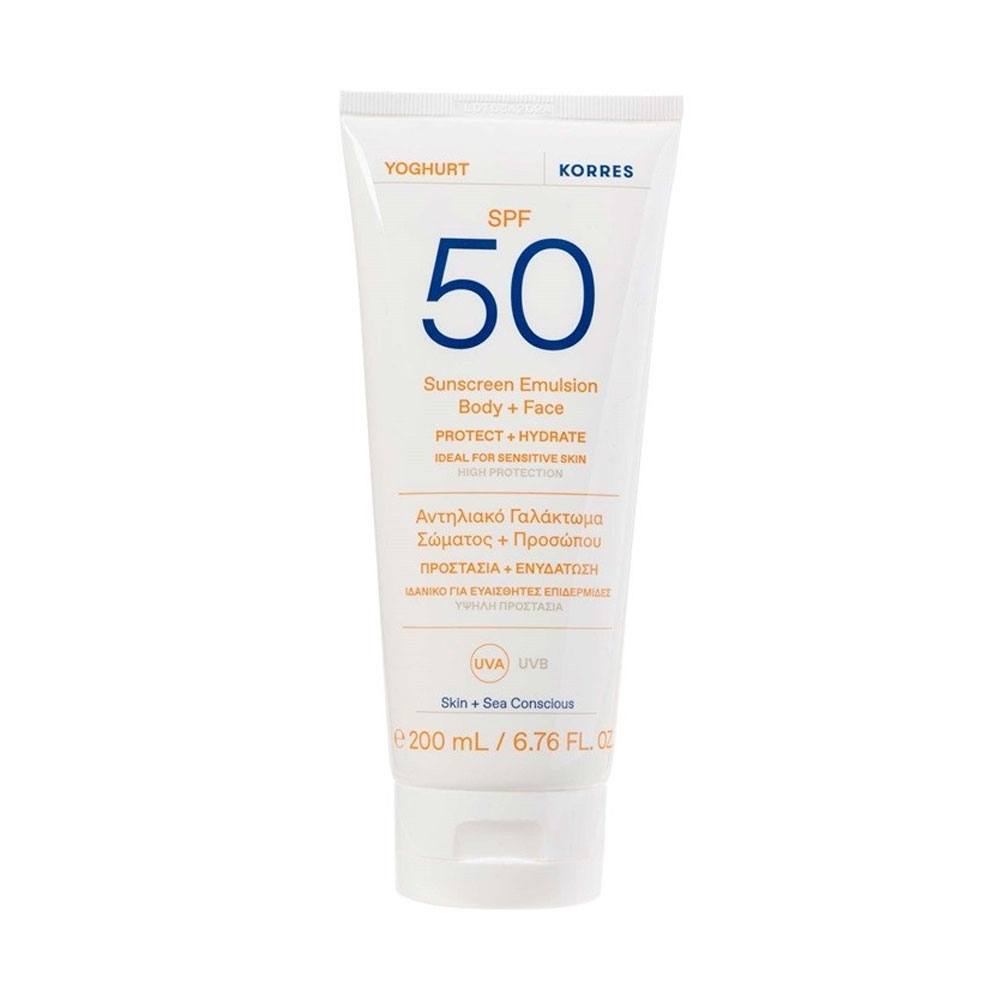 Korres Yoghurt Gel-crème Solaire visage & yeux SPF50 Sans parfum 50ml