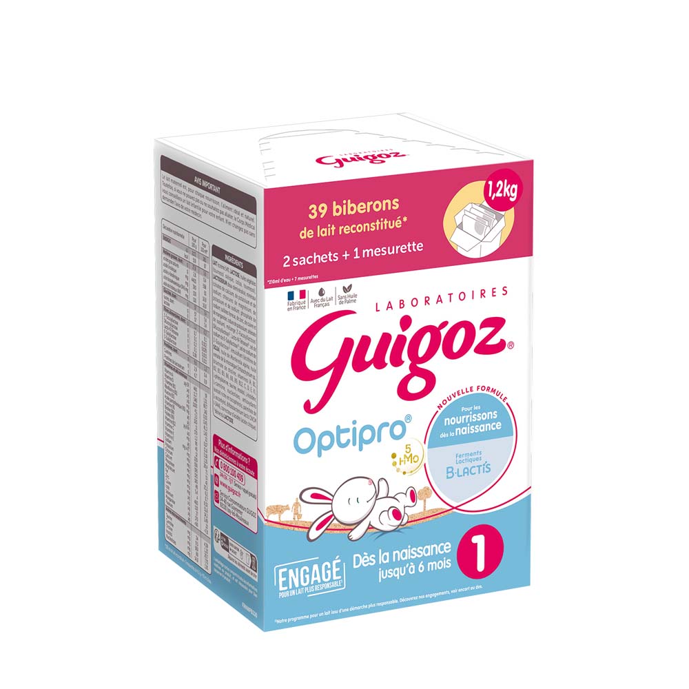 Guigoz Optipro Lait En Poudre 1 Dès La Naissance Jusqu'à 6 Mois 2x600g
