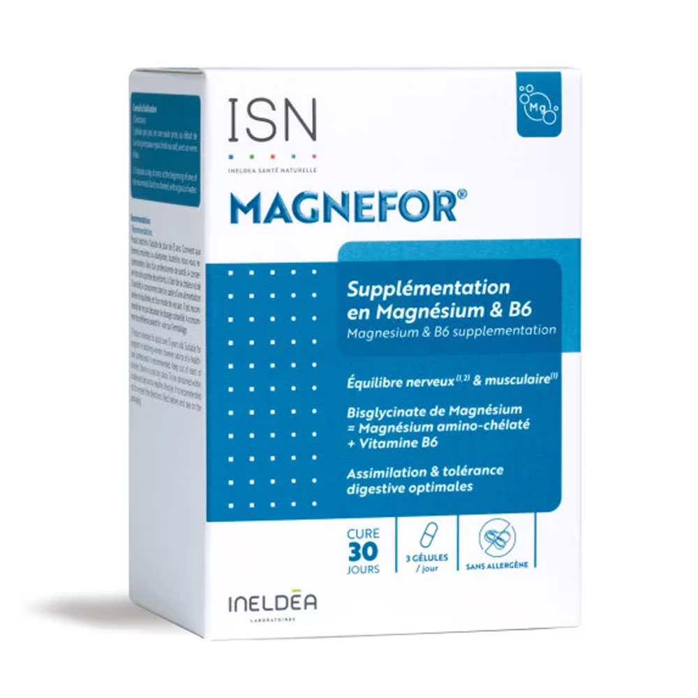 Ineldea Santé Naturelle Magnefor Nervosité et fatigue musculaire 90 Gelules