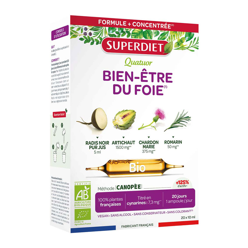 QUATUOR CHARDON MARIE DIGESTION BIO 20 AMPOULES SUPERDIET