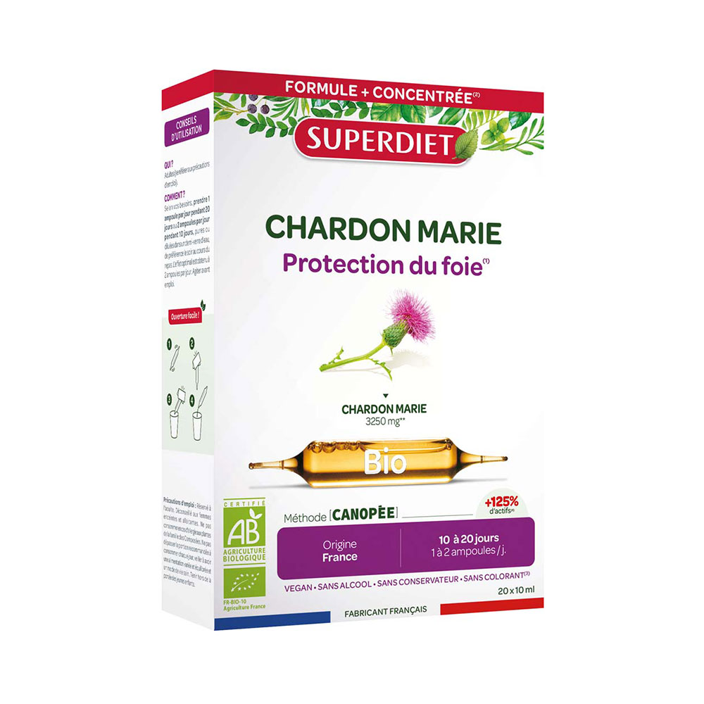Superdiet Chardon Marie Bio Protection Du Foie 20 Ampoules