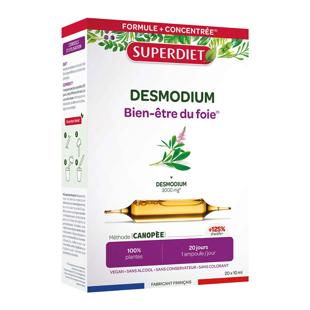 Superdiet Desmodium Bien-Être Du Foie 20 Ampoules