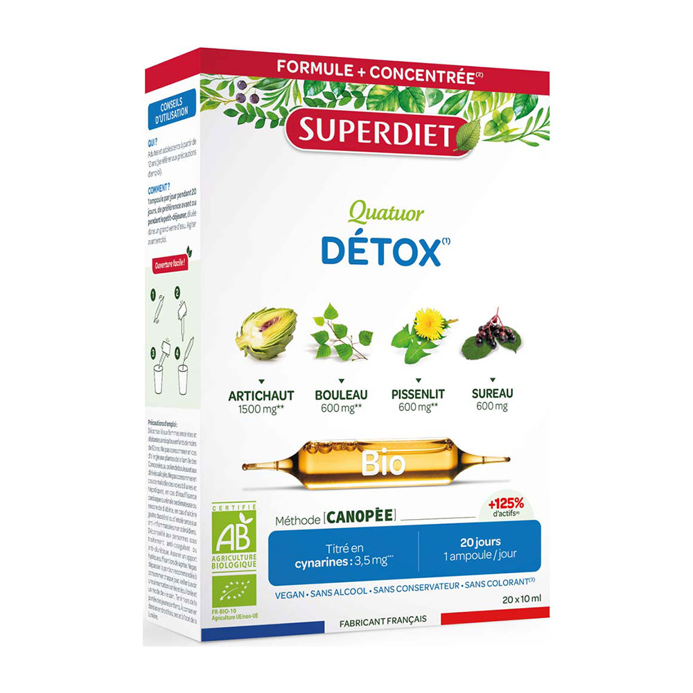 Superdiet Quatuor Détox 20 Ampoules