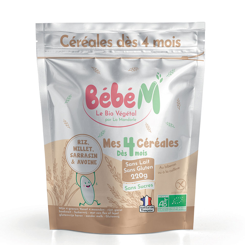 La Mandorle Mes 4 Céréales Bio Dès 4 Mois 220g