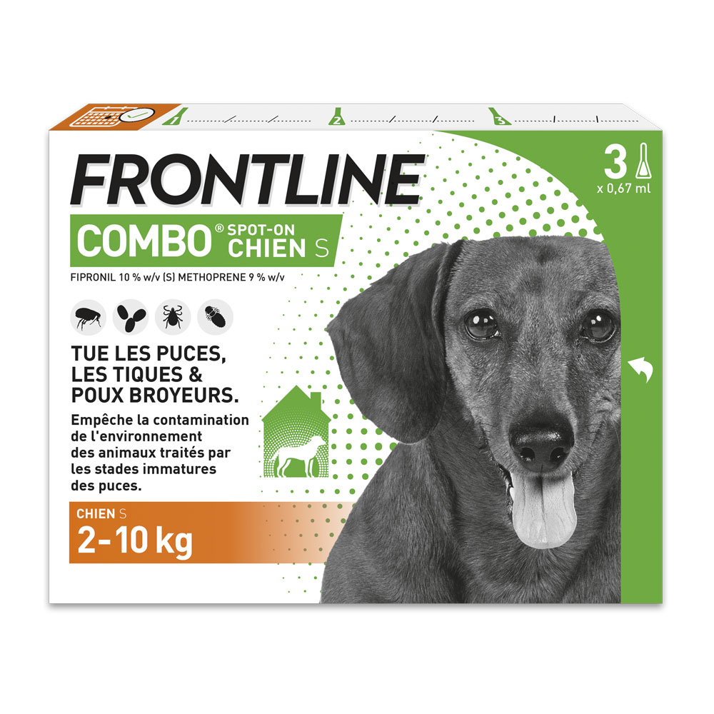 Frontline Combo Spot-on Chien S de 2-10kg 3 Pipettes de 0,67ml