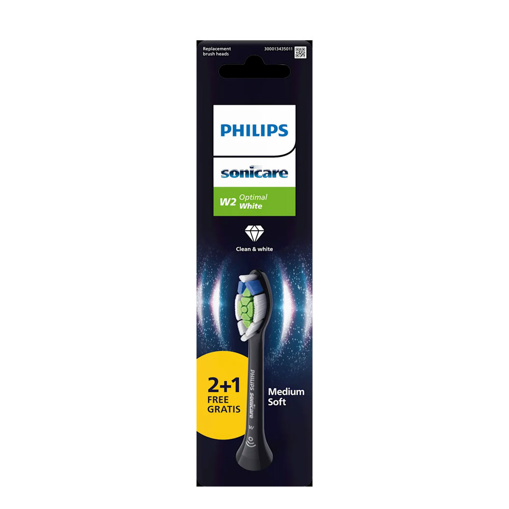 Philips Sonicare Têtes De Brosse A Dents Noire Optimal White W2 HX6063/88 x2+1