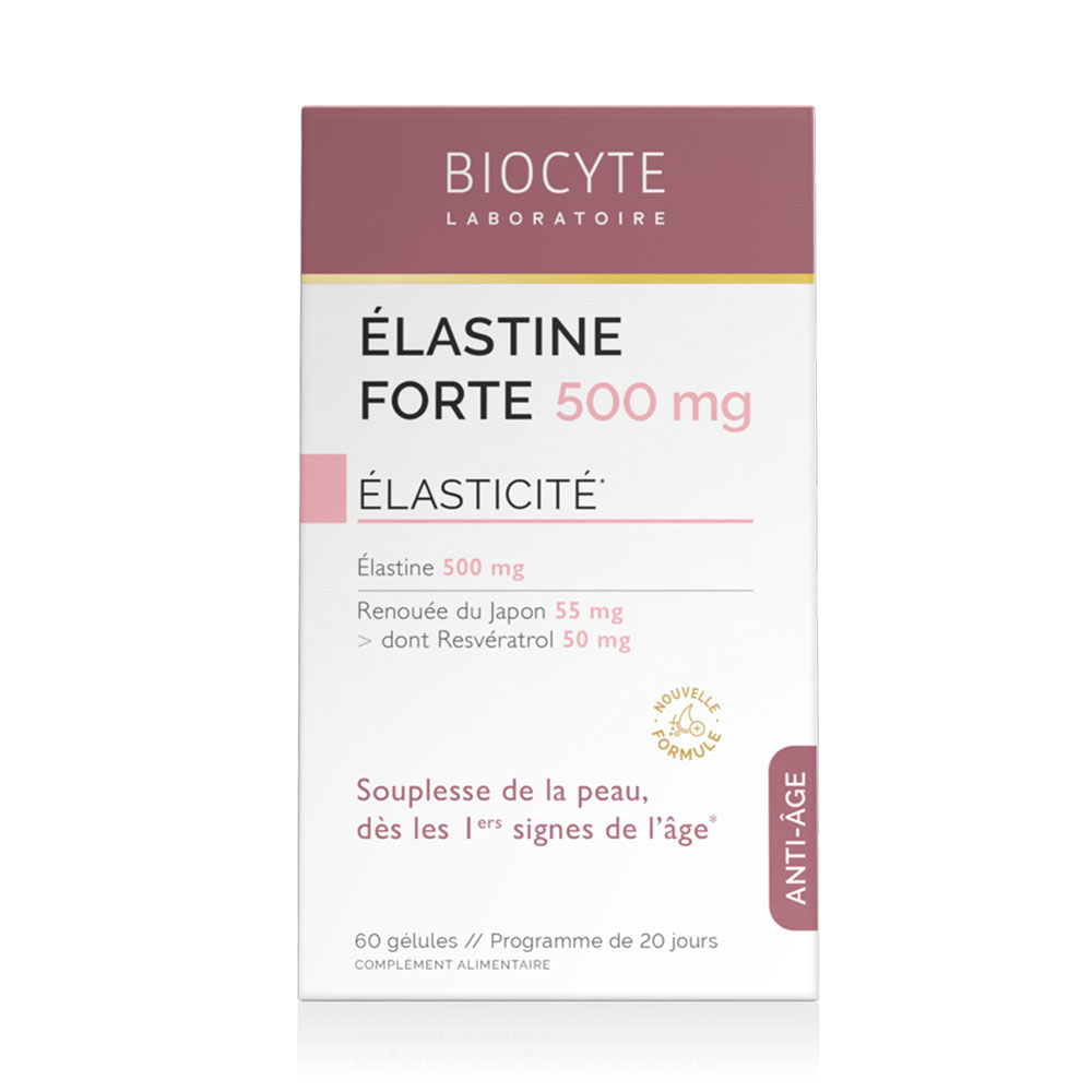 Biocyte Anti-âge Elastine Forte 500mg Elastine et Resvératrol 60 Gélules