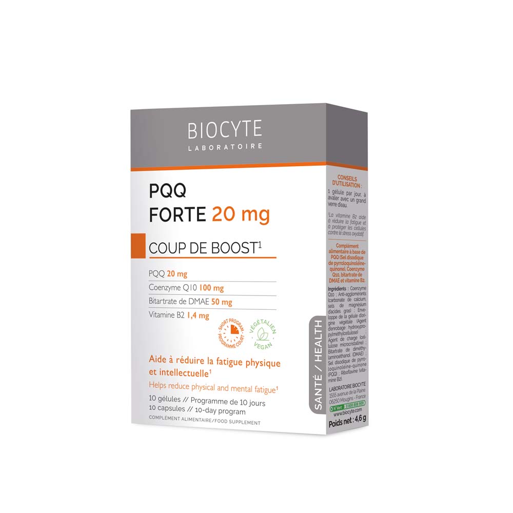 Biocyte Santé PQQ Forte 20mg Coup de Boost 10 Gélules