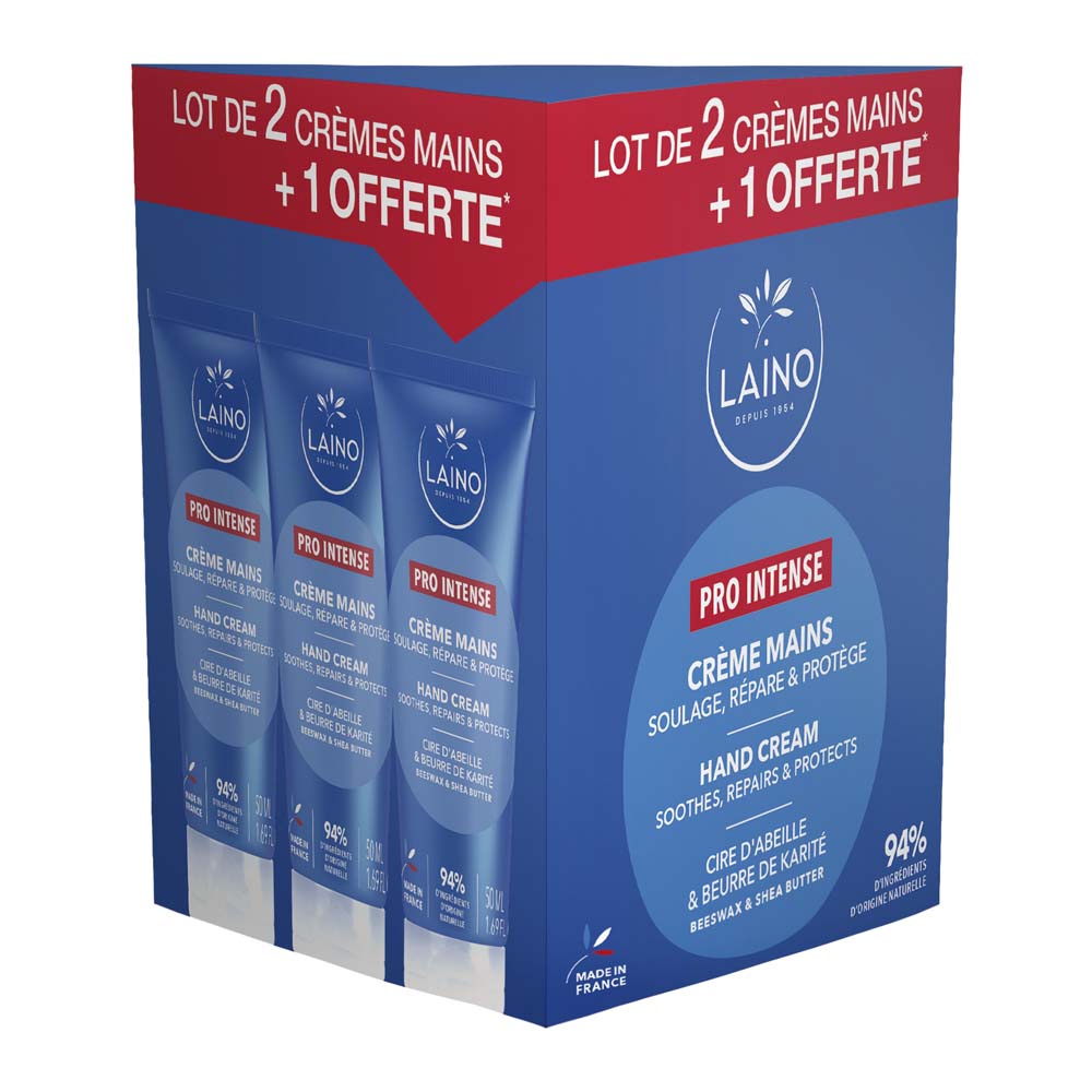 Laino Pro Intense Creme Mains Sèches A Gercées 3x50ml