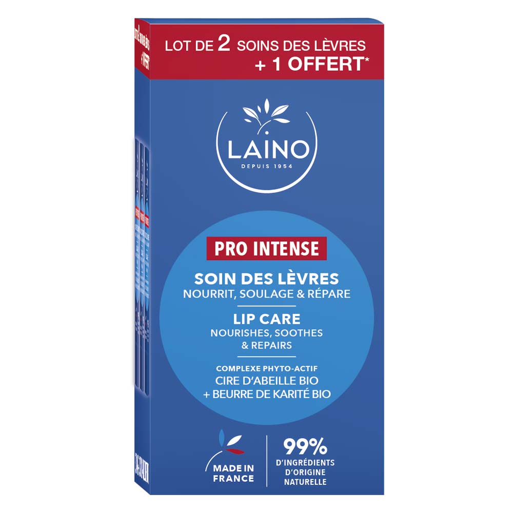 Laino Stick Soin Des Levres Cire D'abeille 3x4g