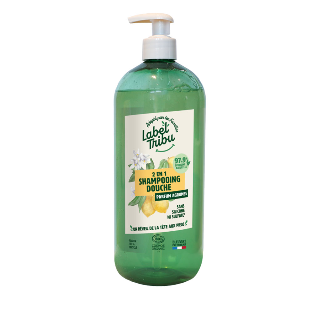 Label Tribu Shampoing douche 2en1 Agrumes 1L