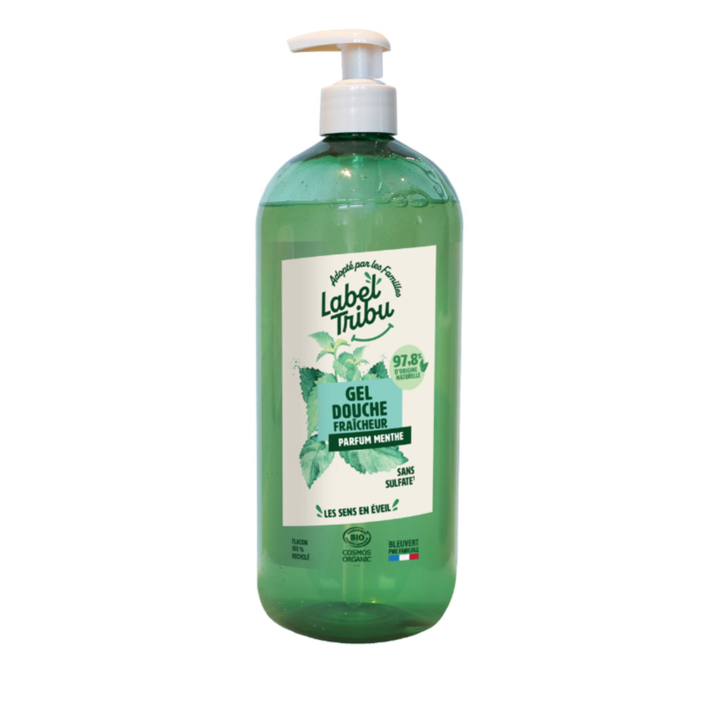 Label Tribu Gel douche fraîcheur Parfum Menthe 1L