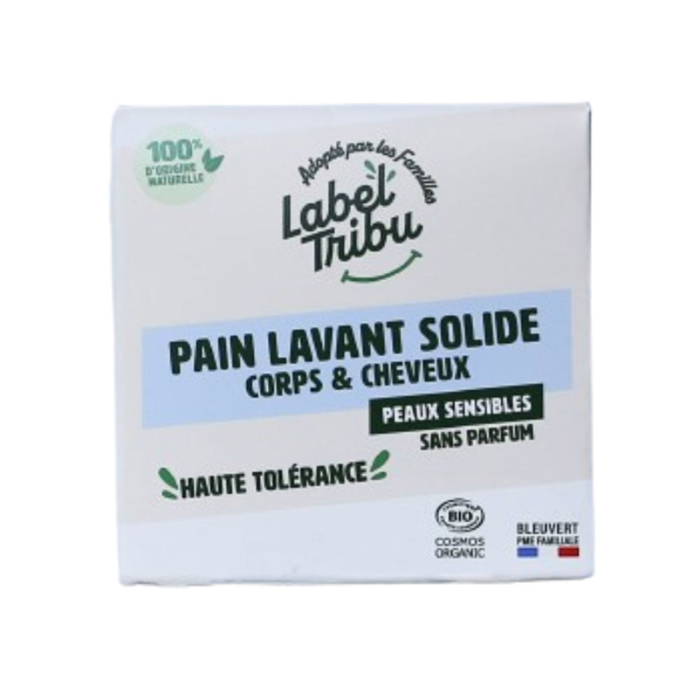 Label Tribu Pain lavant corps & cheveux sans parfum 110g