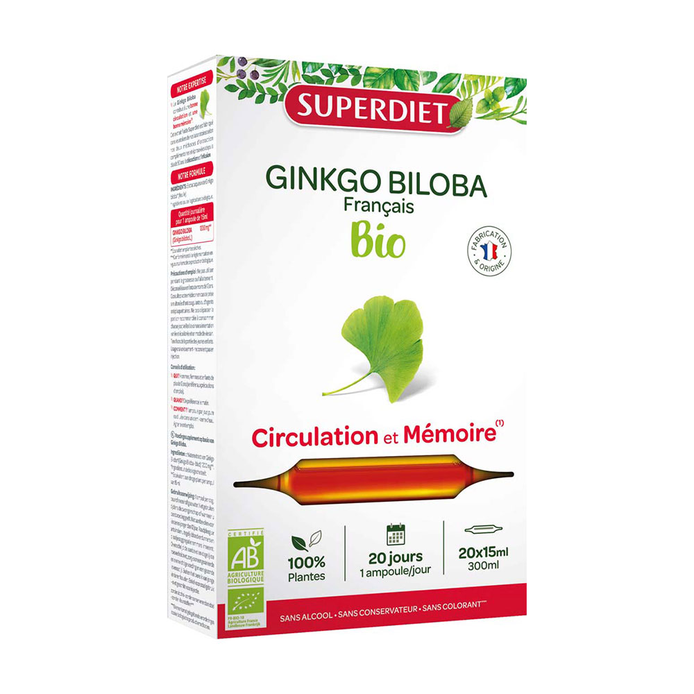 GINKGO BILOBA CIRCULATION 20 AMPOULES SUPERDIET