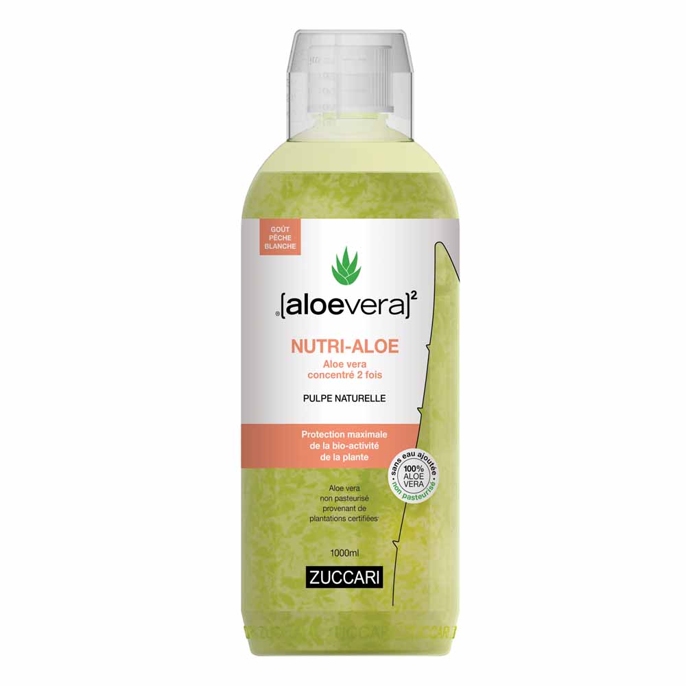 NUTRI-PULPE goût pêche Pur Jus d'Aloe vera 1litre [aloevera]2 Zuccari