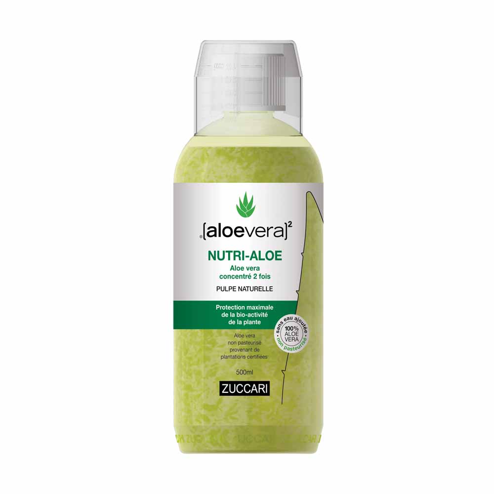 Naturancia [aloevera]2 Zuccari NUTRI-ALOE Pur Jus d'Aloe vera non pasteurisé sans eau ajoutée 2x concentré 500ml
