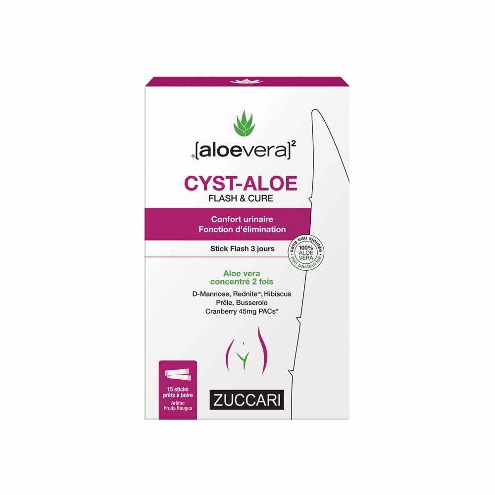 Naturancia [aloevera]2 Zuccari Cyst Aloe Flash & Cure Confort Urinaire x15 sticks