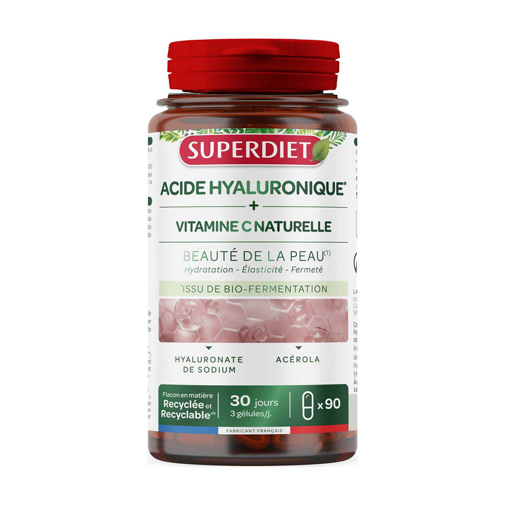 Superdiet Acide Hyaluronique & Vitamine C Naturelle Beauté De La Peau 90 Gélules