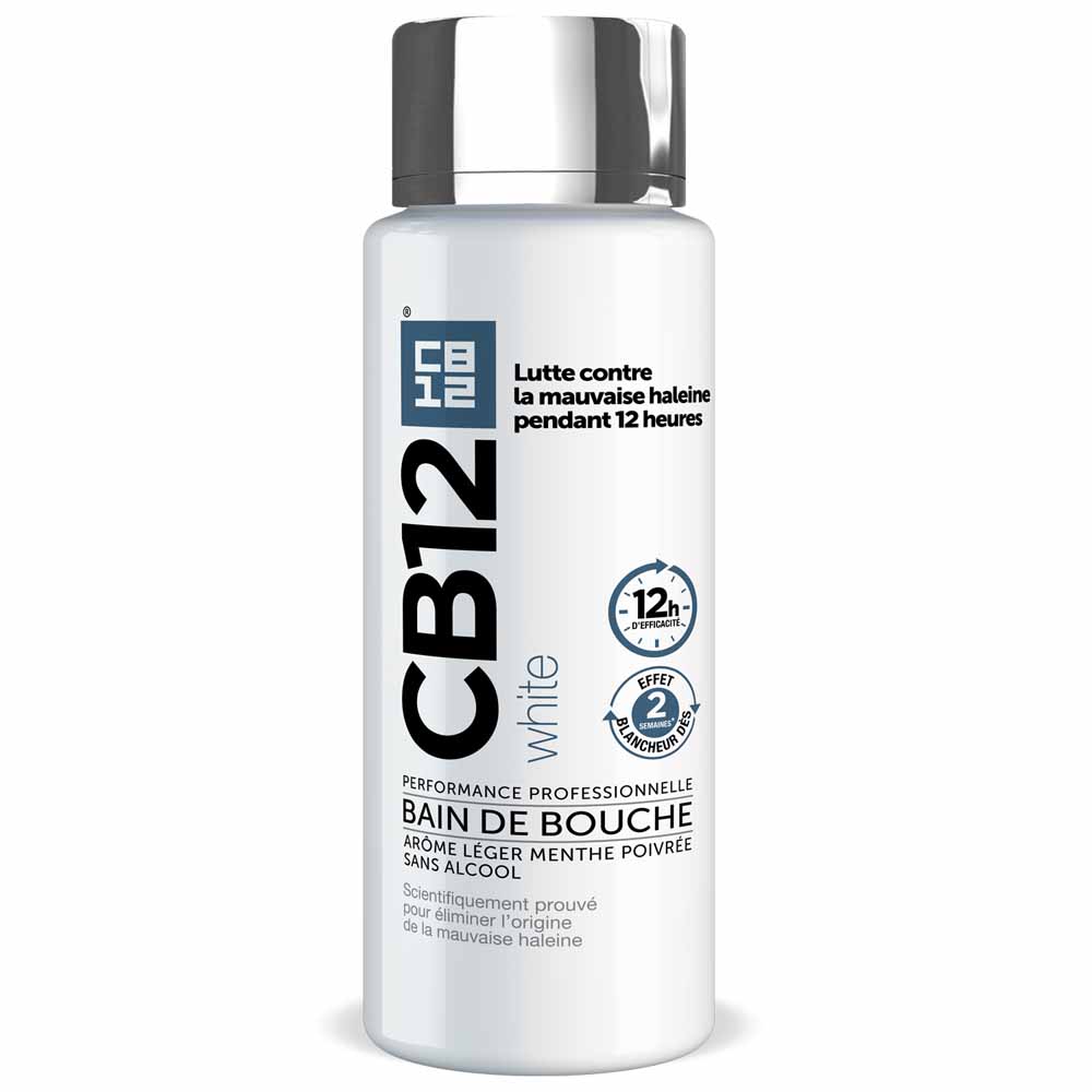 Cb12 Bain De Bouche Dents Blanches Haleine Fraîche 12h 250ml