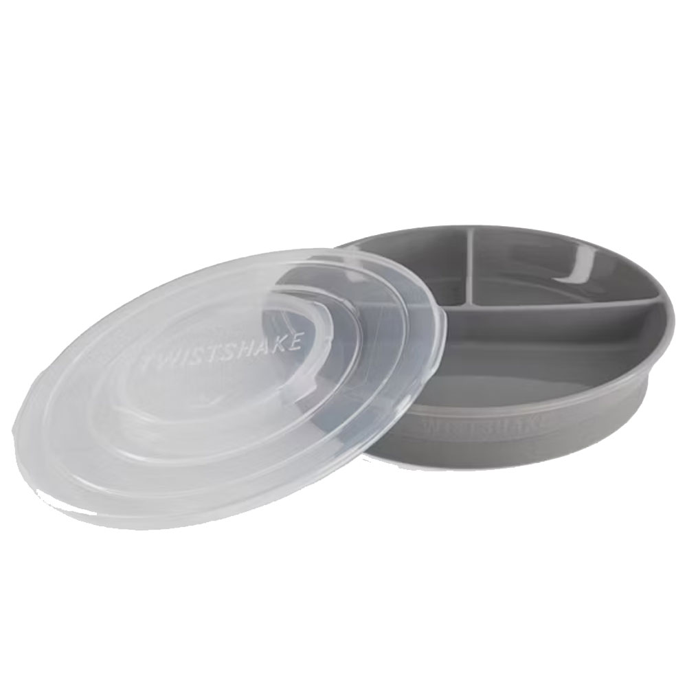 Twistshake Assiette compartimentée 6 mois+ et couvercle 210ml + 2 x 90ml