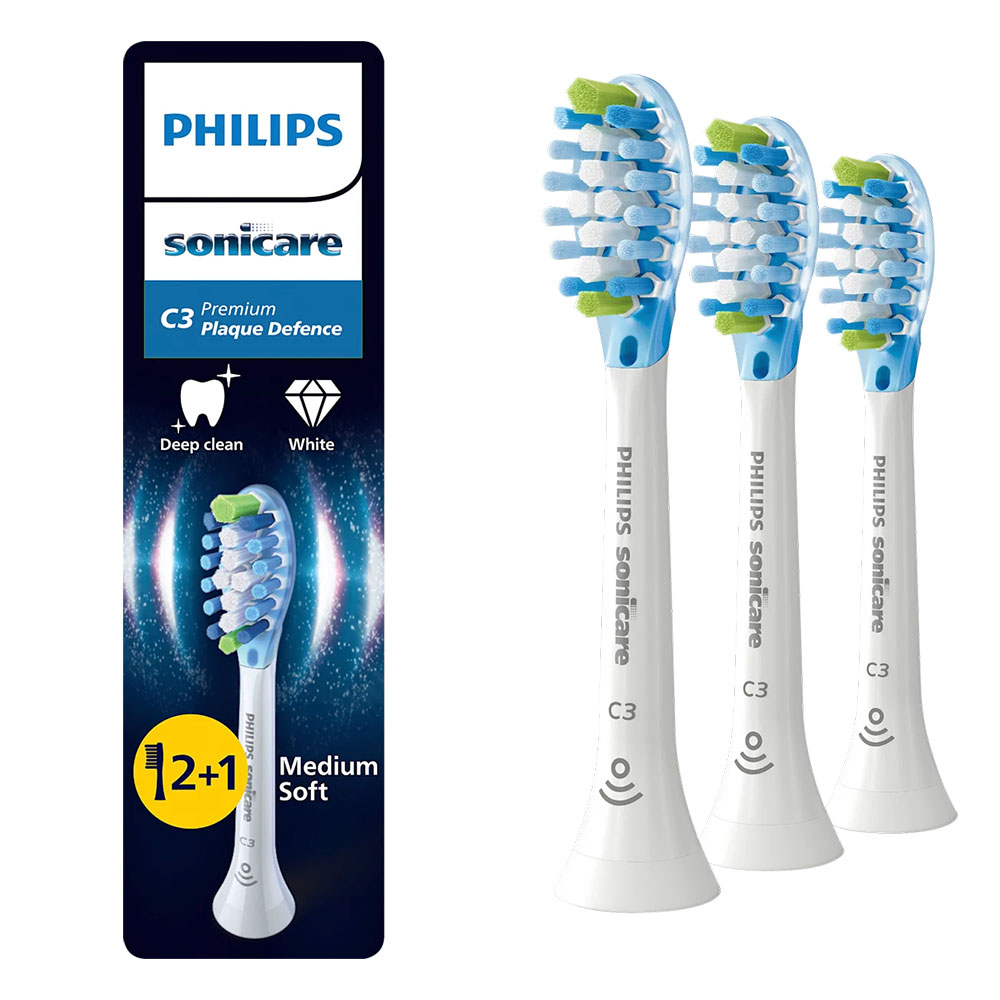 Philips Sonicare Têtes De Brosse à Dents Premium Plaque Defence C3 HX9043/87 2+1