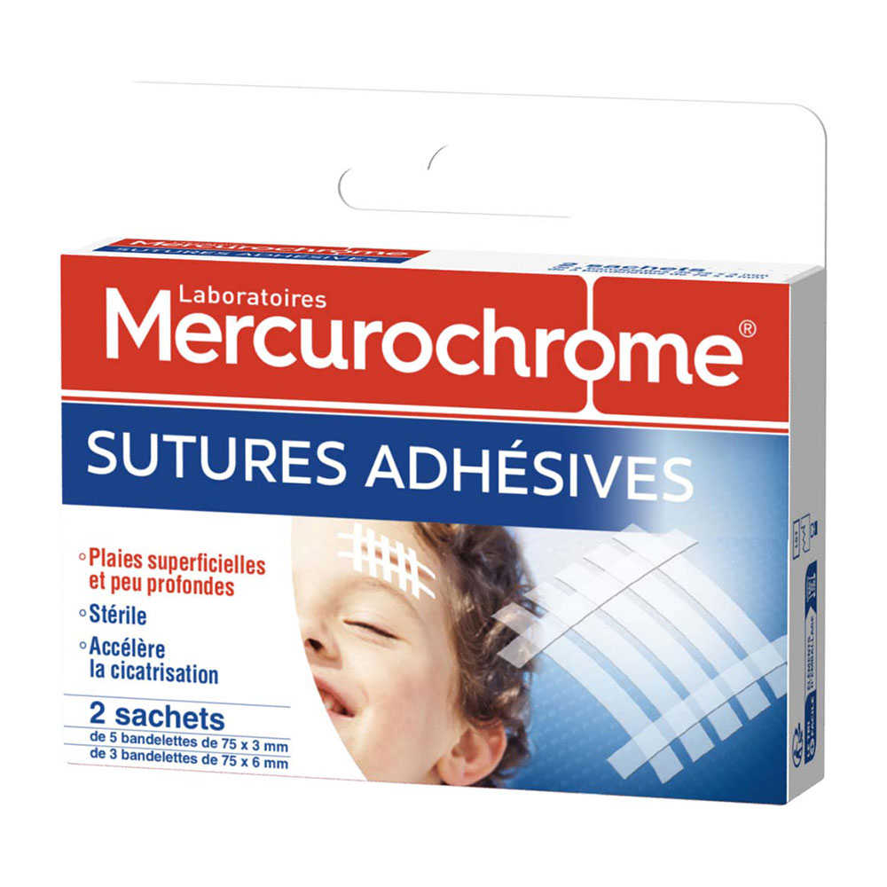 Mercurochrome Pansements Sutures Adhesives X16