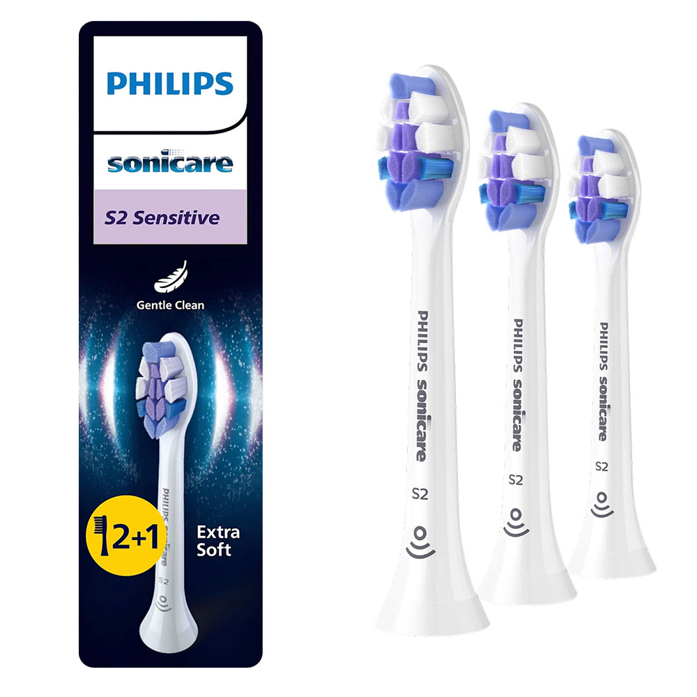 Philips Sonicare Têtes De Brosse A Dents Standard Sensitive S2 HX6053/87 x2+1