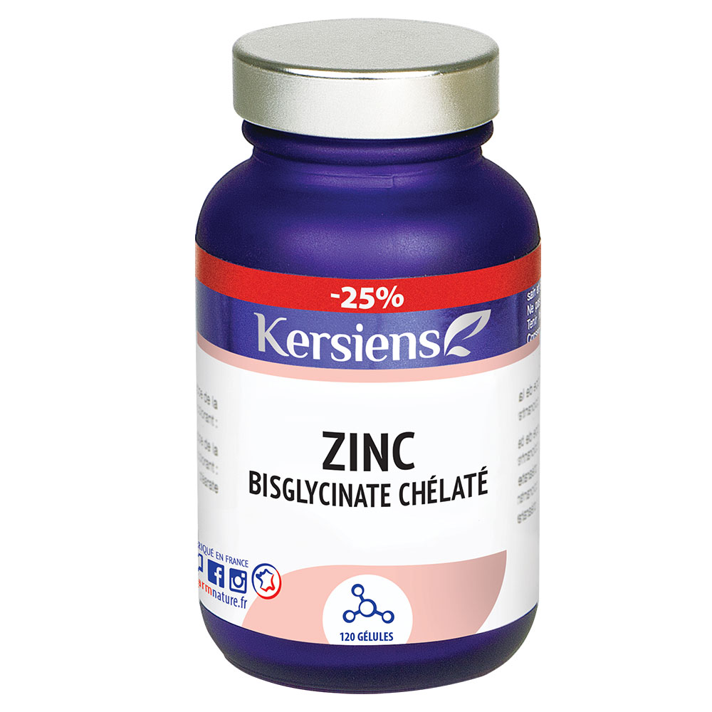 Kersiens Zinc bisglycinate chélaté 120 gélules