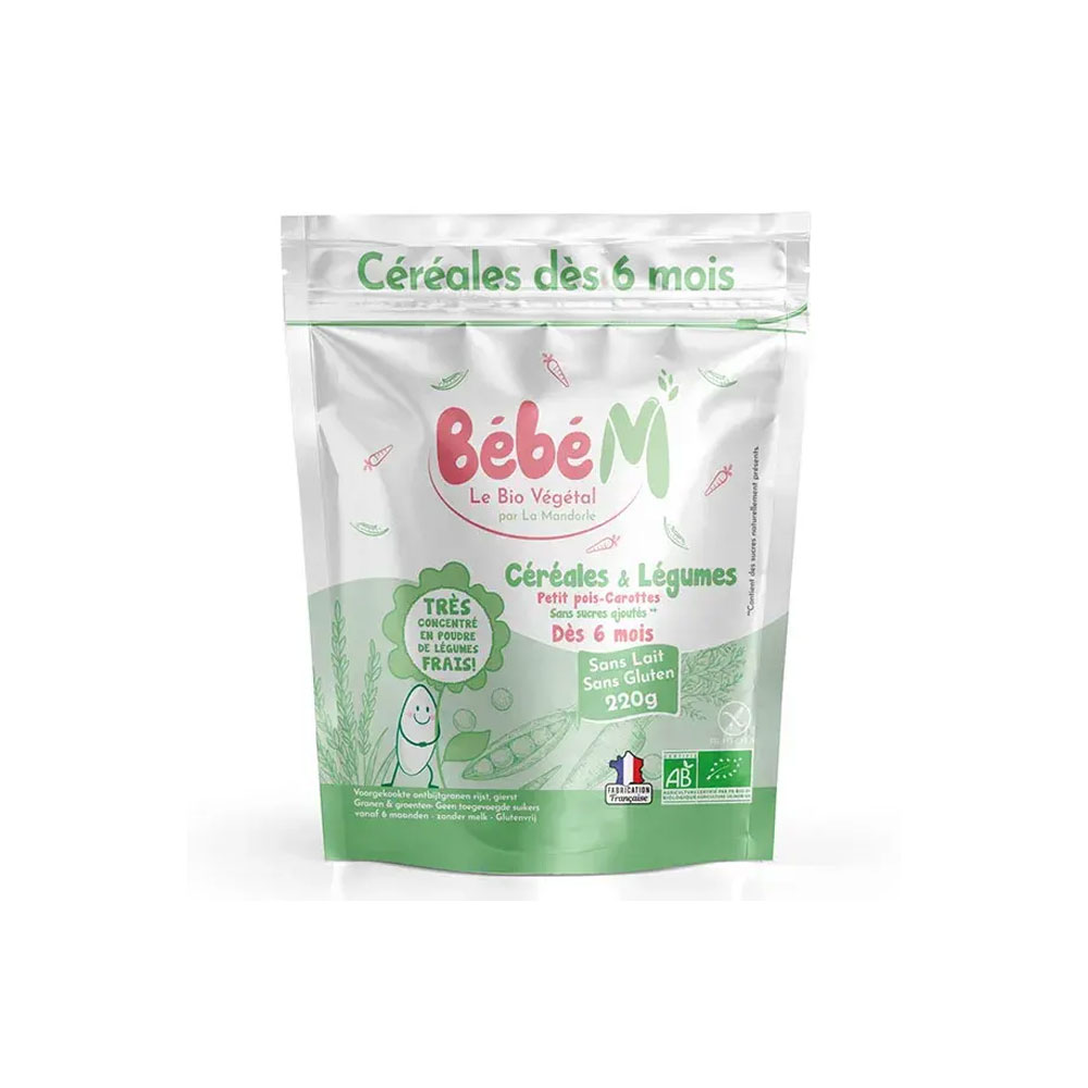 La Mandorle Bébé M Céréales et Légumes Bio Dès 6 Mois 220g