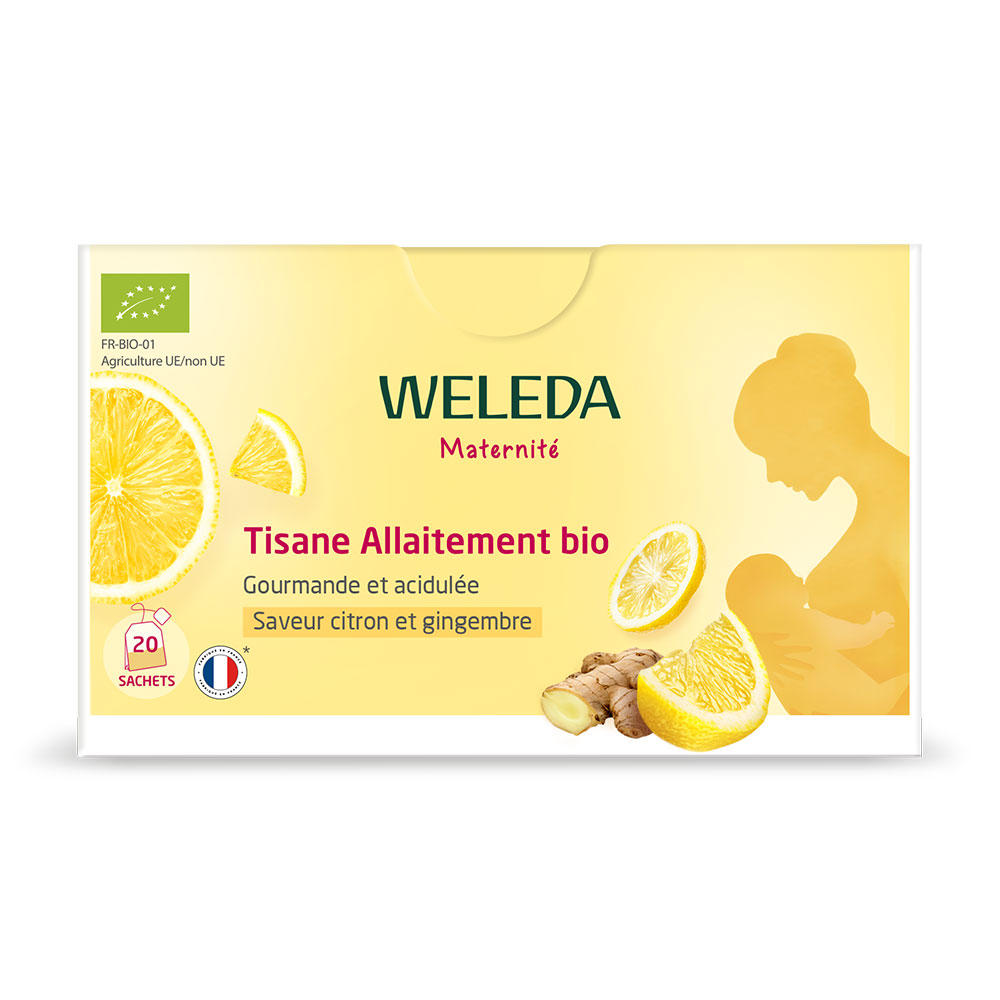 Weleda Tisane Allaitement Bio Saveur Citron et Gingembre 20 Sachets